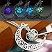 KeyZone Women Fluorescence Glow in The Dark Crescent Moon Heart Necklace Jewelry Purple