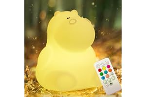 LED Night Light for Kids Toddler Bed, Cute Animal Night Lamp Color Changing, Soft Baby Light Dimming & Timer &Rechargeable Nu