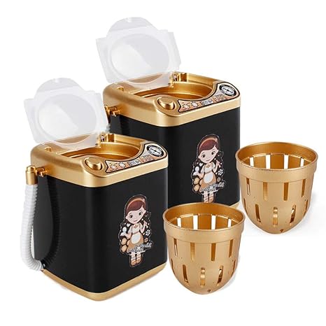 Volwco [2019 Upgrade] Makeup Brush Cleaner Device with Drying Function Mini Automatic Cleaning Washing Machine Mini Toy (2 Pack)