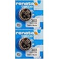 Renata 303 SR44SW Batteries - 1.55V Silver Oxide 303 Watch Battery (2 Count)