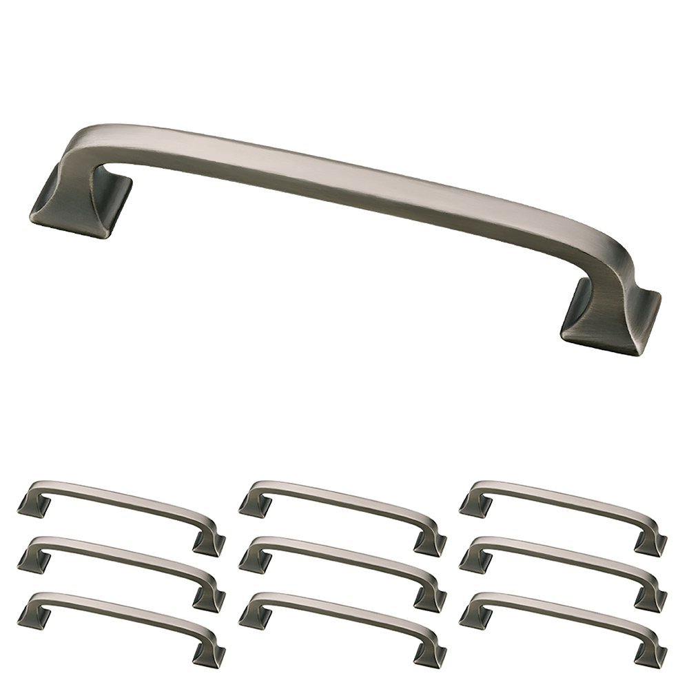 Photo 1 of Franklin Brass Lombard (10-Pack) Cabinet Handles 4' Hole Center Heirloom Silver Kitchen Drawer Pulls Dresser, Furniture Hardware P29613K-904-B