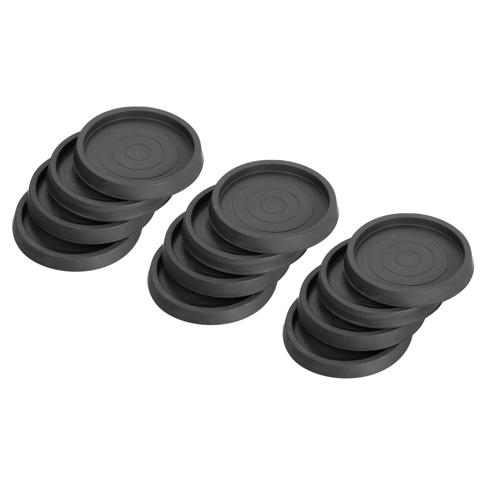 uxcell Chair Leg Floor Protectors,12Pcs 2.5" - Rubber Round Non-Slip Furniture Pads, Anti-Slip Furniture Pads for Hardwood Floors, Couch, Bed Stopper (Black)