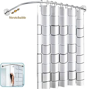 CCLLA Barra de tensión de Barra de Cortina de Ducha Curvada para baño