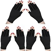 Syhood 3 Pair UV Gloves for Nail Lamp Upf50+ UV Fingerless Protection Glove for Gel Manicures Art Protect Hand from Nail Lamp