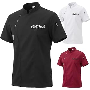 Custom Name Chef Coat – Embroidered Personalized for Men & Women, Professional Hotel Kitchen Apparel, Unisex Catering Uniform