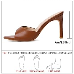 Susanny Mule Brown Heels for Women Pointed Open Toe