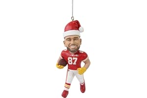 FOCO - NFL 4" Elf Player Resin Xmas Christmas Tree Team Ornament (Travis Kelce - Kansas City Chiefs)