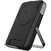 JUOVI Magnetic Power Bank, 10000mAh Wireless Portable Charger, 22.5W Wireless Battery Pack with LED Display, Portable Phone Charger with Stand for iPhone 17/16/15/14/13 Series (Black)