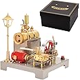 MindXplore Retrol SE-02 Steam Engine Model, Reversible Horizontal Stationary Steam Engine and Boiler with Generator and Street Lamp, Mechanical Educational Toys (100PCS)