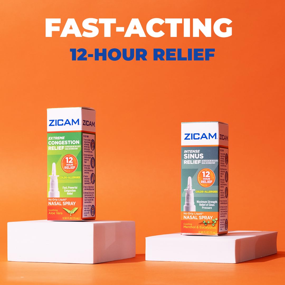 Zicam Extreme Congestion Relief No-Drip Liquid Nasal Spray with Soothing Aloe Vera, 0.5 Ounce