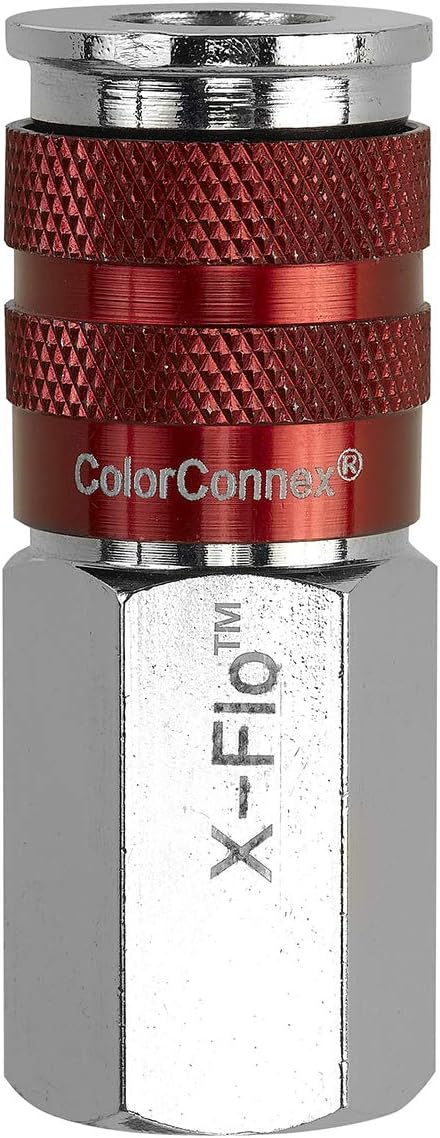 ColorConnex X-Flo Coupler, Industrial Type D, 1/4 in. FNPT, Red - A73416D