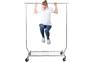 BIEAMA Clothing Garment Rack, Capacity 450 lbs Standard Rod, Heavy Duty Coat Rack, Chrome