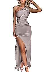 Memoriesea Women's Sexy One Shoulder Satin High