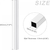 sourcing map 4pcs 15mm Sq Aluminum Tube 1.5mm Wall 200mm 6063 Tubing DIY Crafts view 2