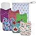 wegreeco Cloth Diapers 6 Pack with 6 Inserts, Washable Cloth Diapers for Babies, One Size Adjustable Reusable (Girl Prints + 1 Wet Bag)