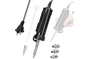 Mulcort Electric Desoldering Soldering Iron Pump, 40W Electric Solder Sucker, Vacuum Desoldering Gun with 3 Suction Tips&1 Soldering Iron Nozzle for Desoldering Repair Removal(Black)