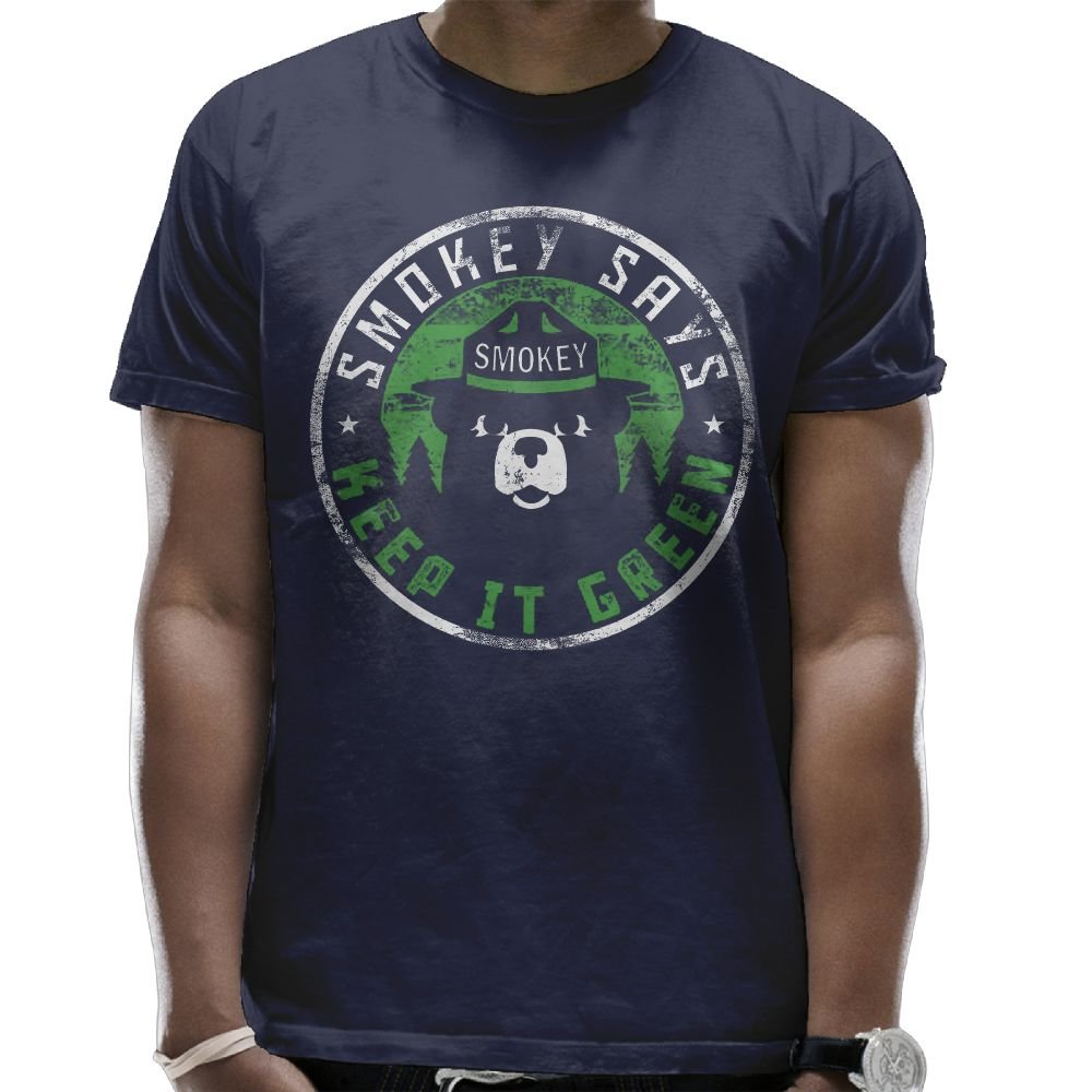 Romantic Fish Smokey The Bear Keep It Green Short-sleeved Bush Shirt Summer Pattern Top Ca