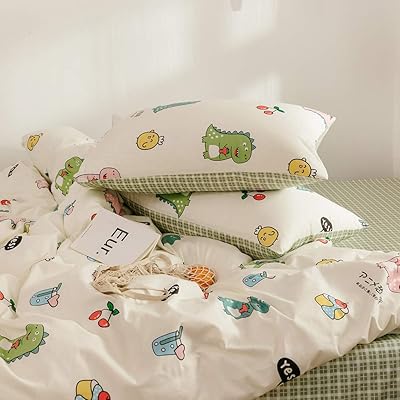 Buy Aojim Japanese Anime Cute Little Dinosaur Bedding Set 3pcs Printing Cartoon Duvet Cover Super Soft For Children Adults 100 Cotton Comforter Cover Twin Size Online In Indonesia B07brd9r2v