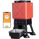Automatic Dog Feeder for Large Dogs, 14L Capacity, Remote Feeding, Anti-Blockage System, Timed Auto Dog Food Dispenser, 2.4G WiFi App Control，Dual Power Supply,Stainless Steel Bowl