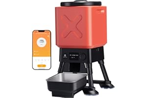 MOLLY&CODY Automatic Dog Feeder for Large Dogs, 14L Capacity, Remote Feeding, Anti-Blockage System, Timed Auto Dog Food Dispenser, 2.4G WiFi App Control，Dual Power Supply,Stainless Steel Bowl