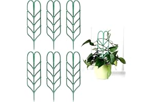 ANIANN Garden Trellis for Mini Climbing Plants, Leaf Shape Potted Plant Support Vines Vegetables Vining Flowers Patio Climbing Trellises for Ivy Roses Cucumbers Clematis Pots Supports (6 Pack)
