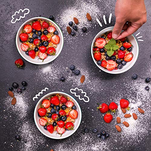Uno Casa Ceramic Bowls - 4 Piece Serving Bowls for Cereal, Soup and Ice Cream - 12 oz