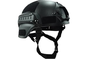 GENERIC Willbebest Airsoft Paintball Helmet MICH 2000/MICH 2002/PJ Type with Visor Goggles (Option) Fast Tactical Helmet with NVG Mount and Side Rails