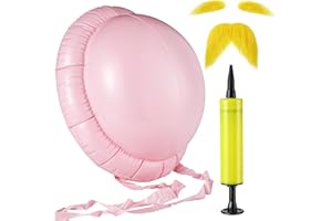 Chicingyou 3 Pcs Halloween Yellow Mustache and Eyebrows Fake Beard Inflatable Belly Filler Cosplay Props for Halloween Costume Party Accessories Men Women