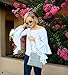 SheIn Women's Striped Off The Shoulder Ruffle Sleeve Blouse - Blue Large
