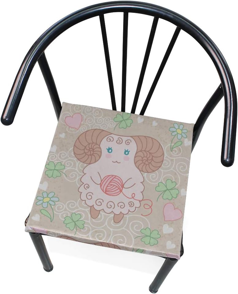 Amazon Hylve 座布団 チェアクッション かわいい三つ葉のクローバーや動物 椅子用マット カバー 低反発 座り心地抜群 自宅 オフィス 車用 腰楽 滑り止め 柔らかい 通気性 おしゃれ 洗える 真四角 40 40cm ラグ カーテン ファブリック オンライン通販