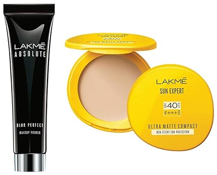 Lakme Absolute Blur Perfect Makeup Primer, 30g & Lakme Sun Expert Ultra Matte SPF 40 PA+++ Compact, 7g