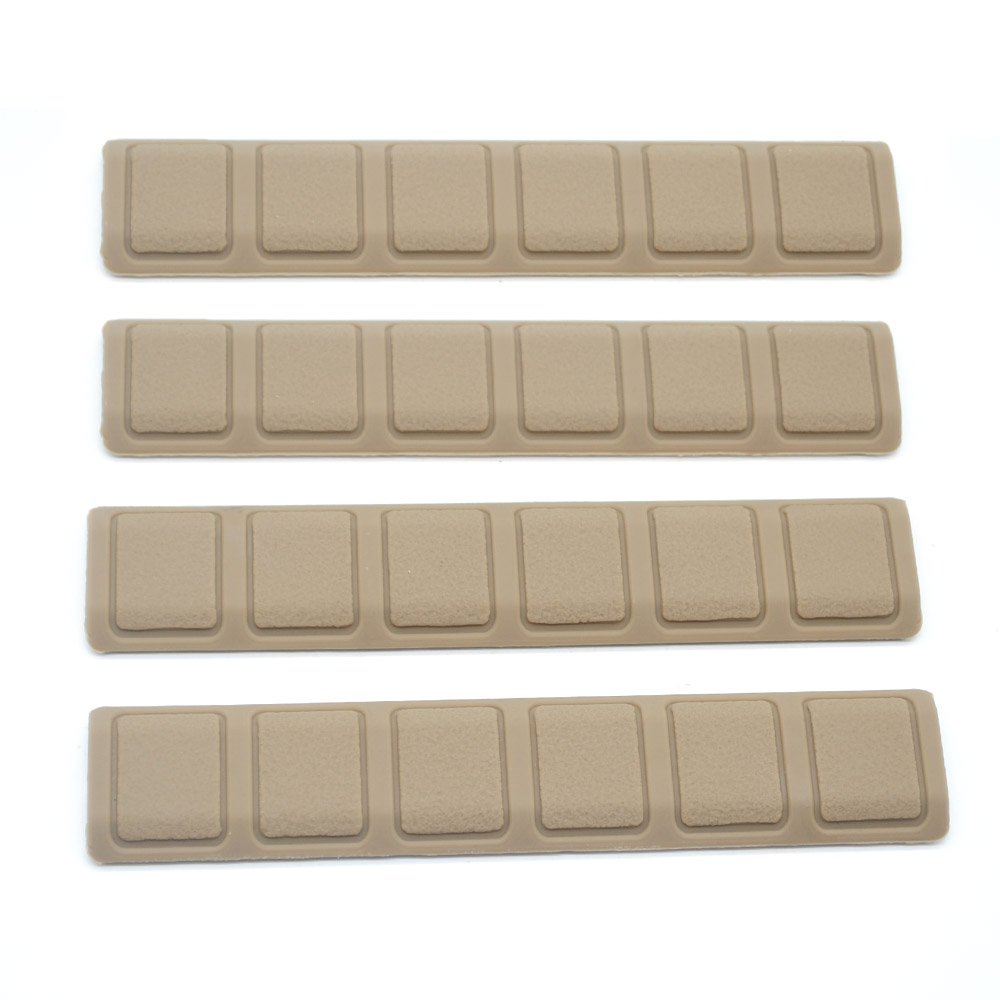 TRIROCK Picatinny Rail Panel Resistant Cover Handguard Protector for Keymod Rail 4pcs Set Pack (Tan)