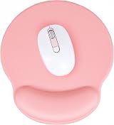 Hsurbtra Mouse Pad with Wrist Rest Ergonomic Waterproof Rose Gold L 25 x 24 cm