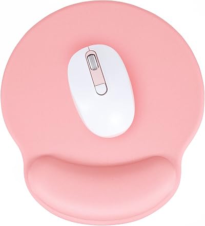 Hsurbtra Mouse Pad with Wrist Rest Ergonomic Waterproof Rose Gold L 25 x 24 cm
