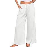 ENJOYNIGHT Womens Satin Silk Pajama Pants Lounge Long Pj Bottoms with Pockets & Drawstring