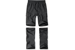ZOOFLY Boys Convertible Hiking Pants Kids Zip Off Scout Pants Youth Teen Boy Quick Dry Outdoor Fishing Waterproof Lightweight 4-18Y