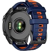 MYSNBKN Compatible with Garmin Fenix 8 51mm/Fenix 7X Band, 26mm Easy-fit Sport Silicone Strap for Fenix 7X Pro/Fenix 5X/Fenix 5X Plus/Fenix 6X/Fenix 6X Pro/Fenix 3/Fenix 3 HR Smartwatches