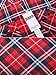 OCHENTA Women's Mid Long Style Roll Up Sleeve Plaid Flannel Shirt C001 Classic Red Label 3XL - US 8-10