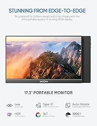 ARZOPA 17.3" Portable Monitor, 1080P FHD 103% sRGB