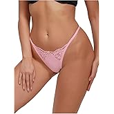 Milumia Women Cheeky Sexy Floral Lace Low Rise G-Thong Panties Elegant Cheeky Underwear