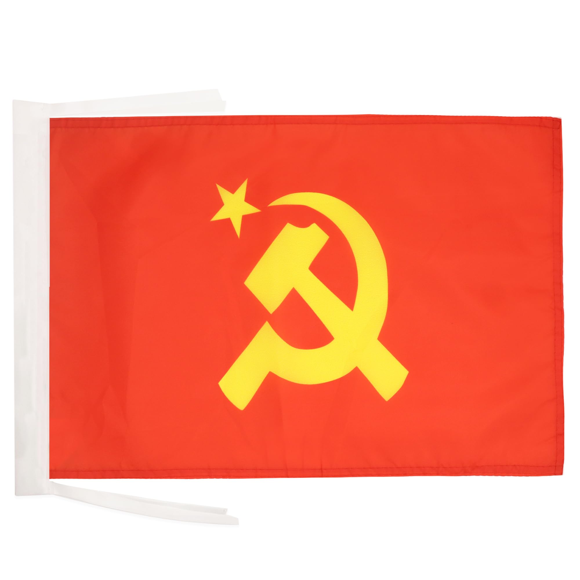 AZ FLAG - USSR Central logo Flag - 18'' x 12'' - 100% Polyester Red communist Small Banner with Two Cords - Fade Resistant - Vivid Colors - 18x12 in - 45x30 Cm โ image 1