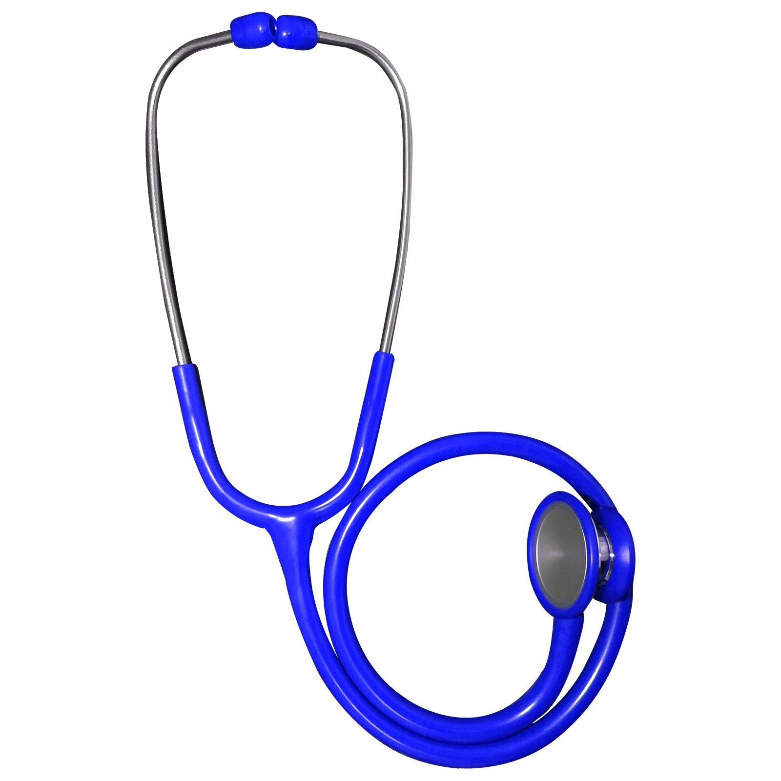 Deluxe Stainless Steel Dual Head Large Bell Cardiology High Accuracy Stethoscope + Foam Lined Carry Case + Spares Box - Blue