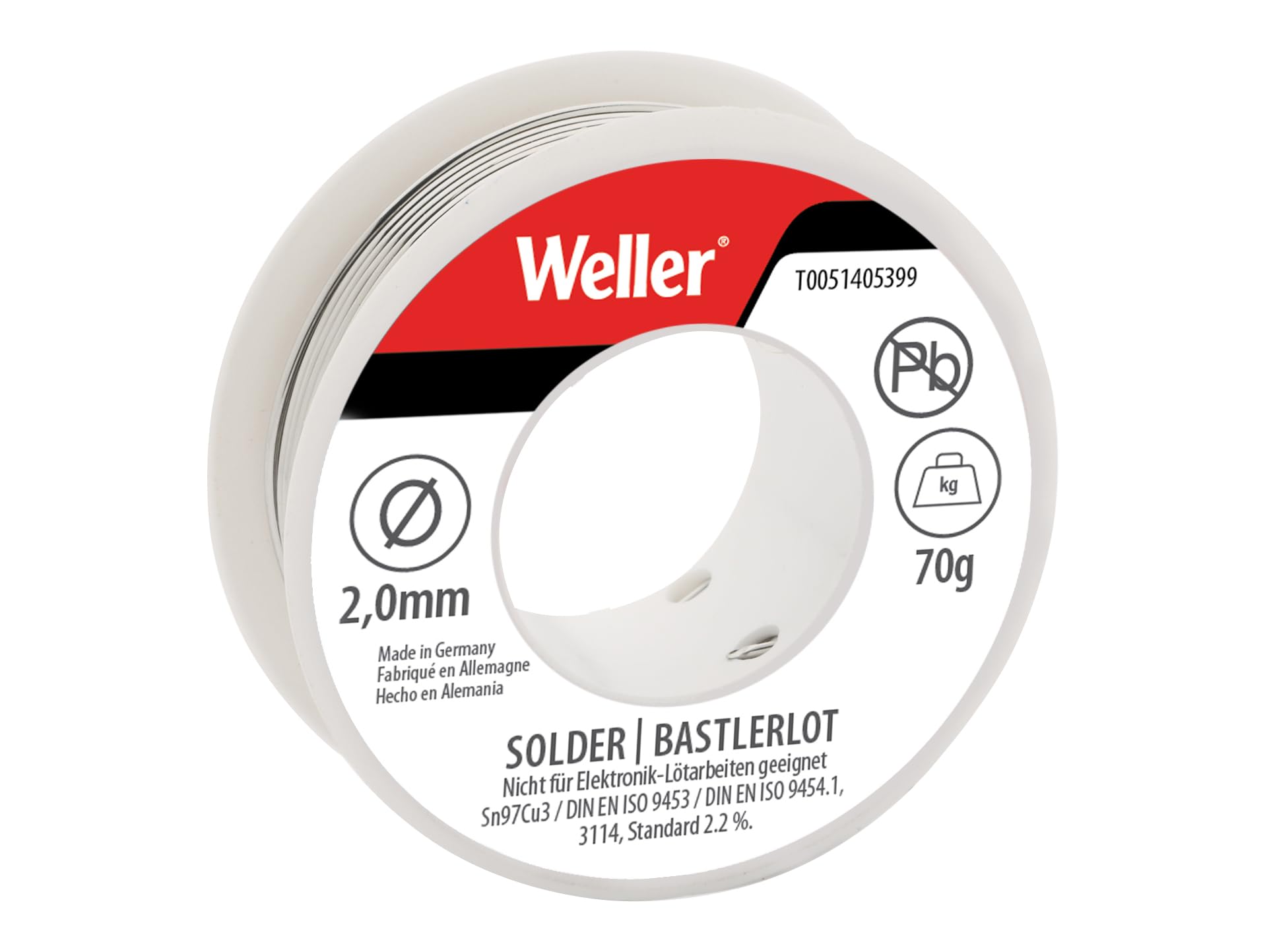 WELLER Solder Wire SN97CU3 2MM 70G Lead-Free