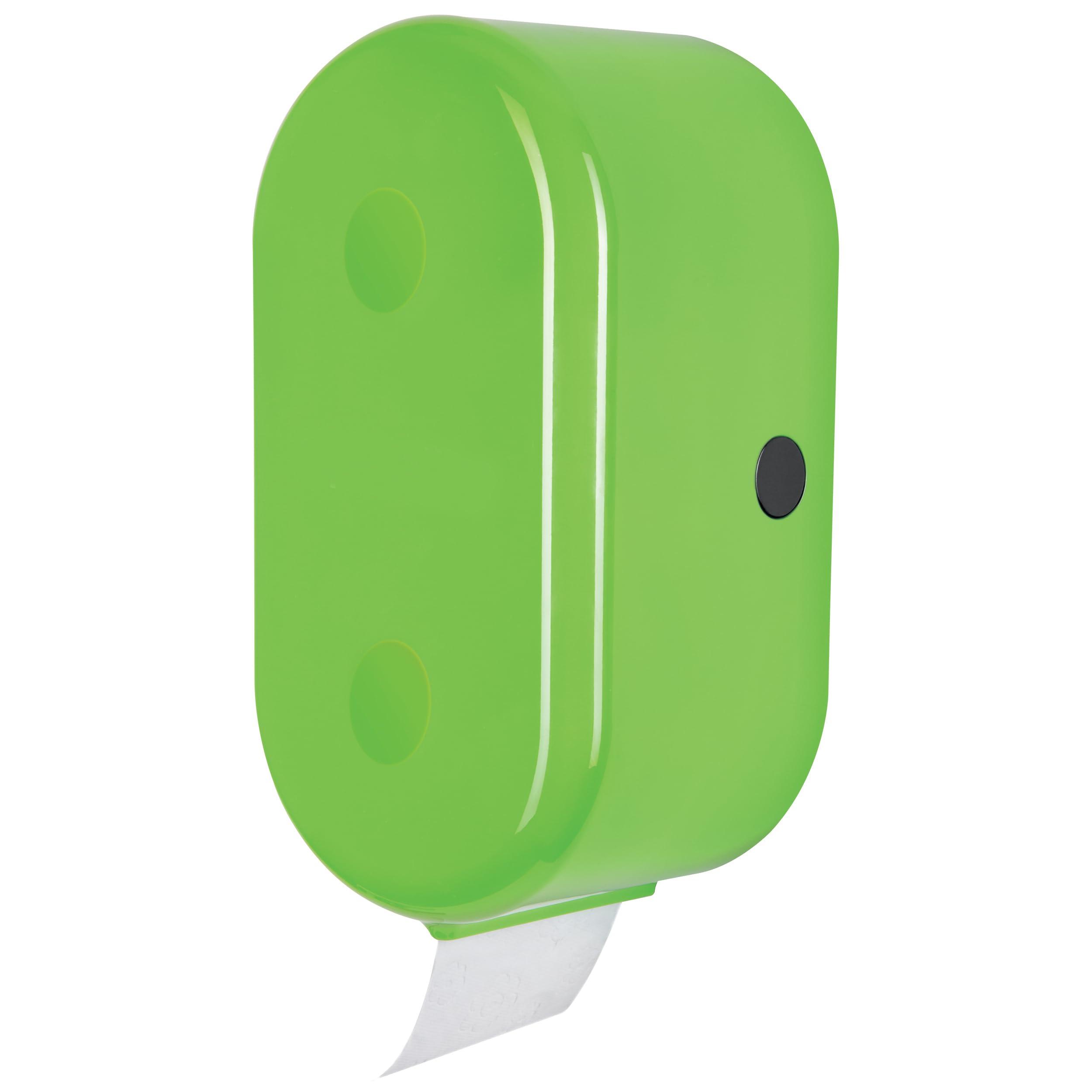 Spirella Toilet Roll Holder + Replacement Roll Holder Cube for Gluing or Drilling Green