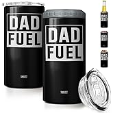 SANDJEST 4-in-1 Tumbler Gifts for Dad from Daughter Son - 12oz Dad Fuel Can Cooler Tumblers Travel Mug Cup - Stainless Steel Insulated Cans Coozie Christmas, Birthday, Father's Day Gift for Daddy