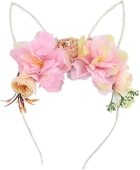 Amazon Co Jp Moonring うさぎ耳 牡丹フラワー 花 髪フープ ヘアバンド 装飾 ヘアアクセサリー 女性用 ピンク ホーム キッチン