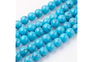 About 45pcs 8mm Synthetic Turquoise Beads Strand for DIY Earrings Necklace Bracelet Jewelry Making Beading Supplies Hole: 1mm