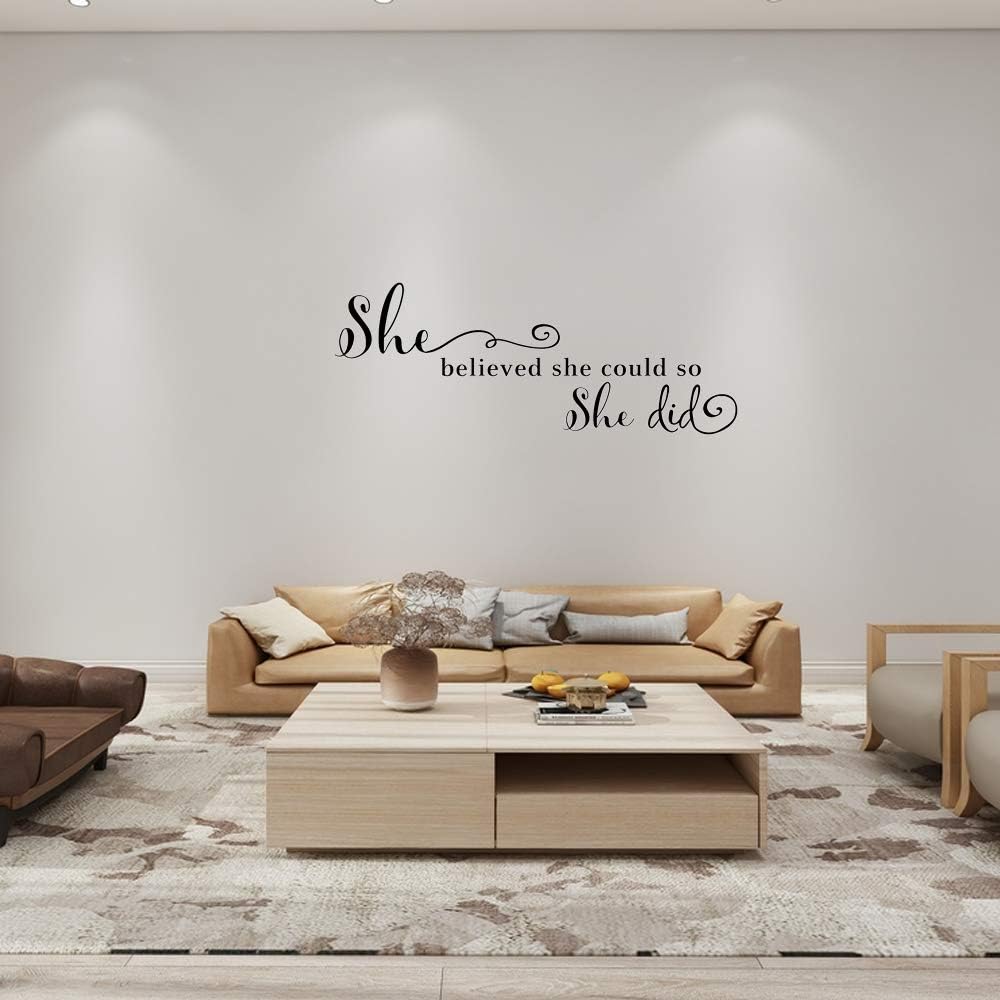 She Believed She Could So She Did Wall Art, Inspirational Decal Quote Saying, Motivational Home Decor, Encouragement Stickers - Image 4