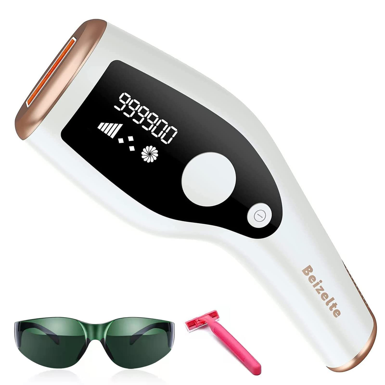 Beizelte IPL Hair Removal Device,990,000 Flashes Laser Hair Removal for Women and Men,Painless and Durable,Easy Home Use Hair Removal for Body,Face,Bikini Zone (White)