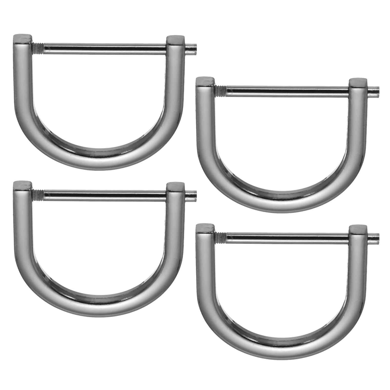 PATIKIL 1-1/4" D-Rings Screw in Shackle, 4 Pcs Horseshoe U Shape D Ring Zinc Alloy Semicircle Buckles Replacement for Purse Keychain Collar Accessories Craft, Black